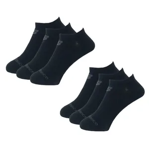 Medias Cortas New Balance Performance Cottom Flat Knit No Show 6 Pack Negro